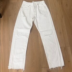 Moussy White Distressed Jeans